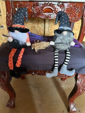 Halloween Witch Gnome Set - Black, Orange, Gray